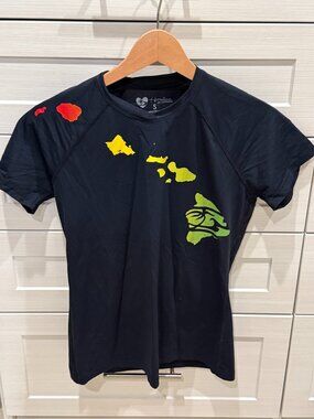 Honolua Wahine Black Rash Guard Size S Aloha Hawaii